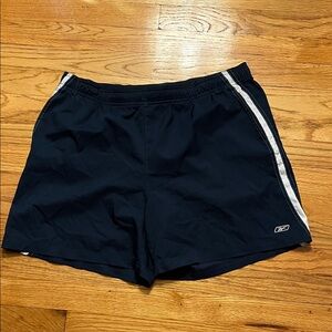Reebok Navy and White Athletic Shorts- size large